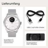 Withings ScanWatch 2 - White 42mm + Gratis Withings Lederarmband in Braun