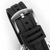 DFB quartz watch men's watch silicone black, (analogue watch), men's watch round, large (approx. 42mm), silicone strap black, football sport