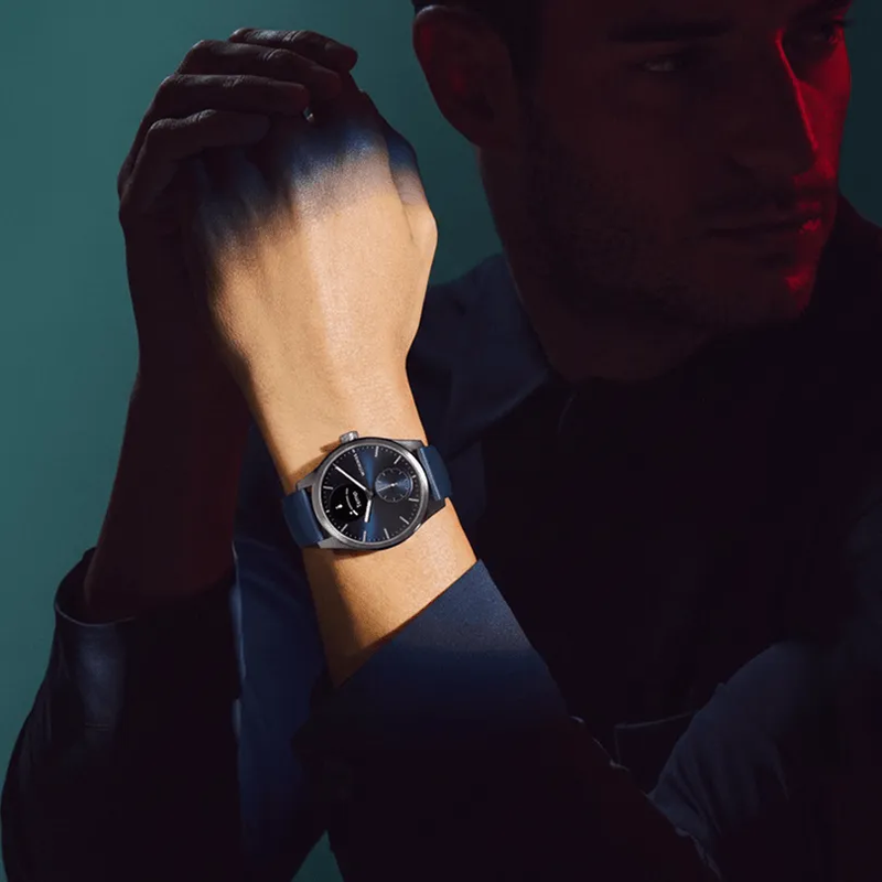 Withings ScanWatch 2 - Blau 42mm + Gratis Withings Lederarmband in Schwarz