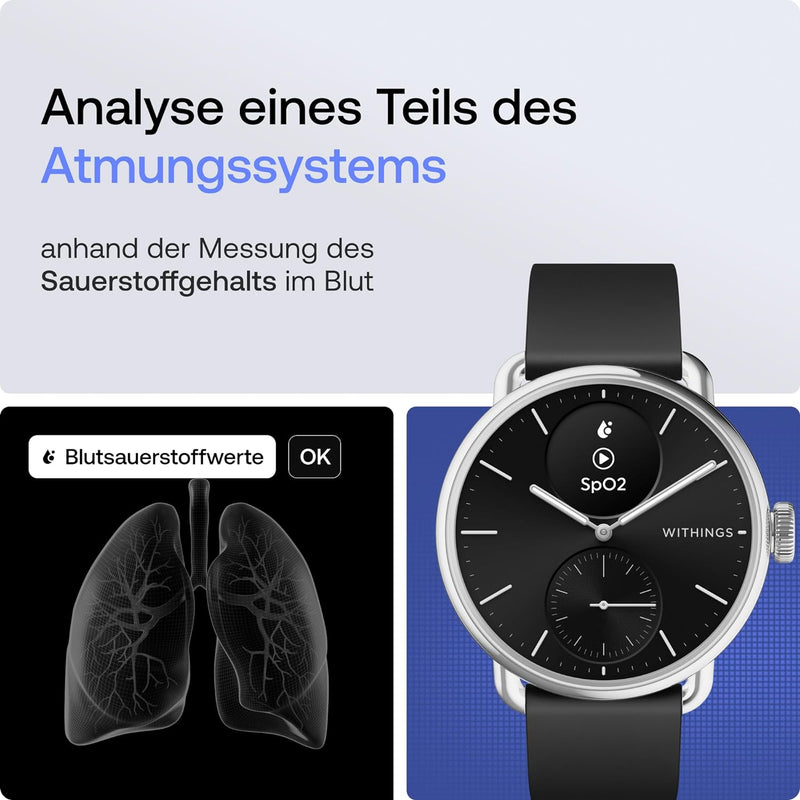 Withings Scanwatch 2 - black 38mm + Gratis Withings Lederarmband