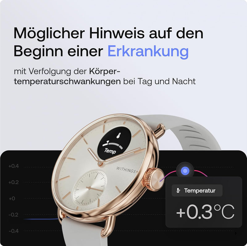 Withings Scanwatch 2 - 38mm Sand | Rosegold + Gratis Withings Lederarmband