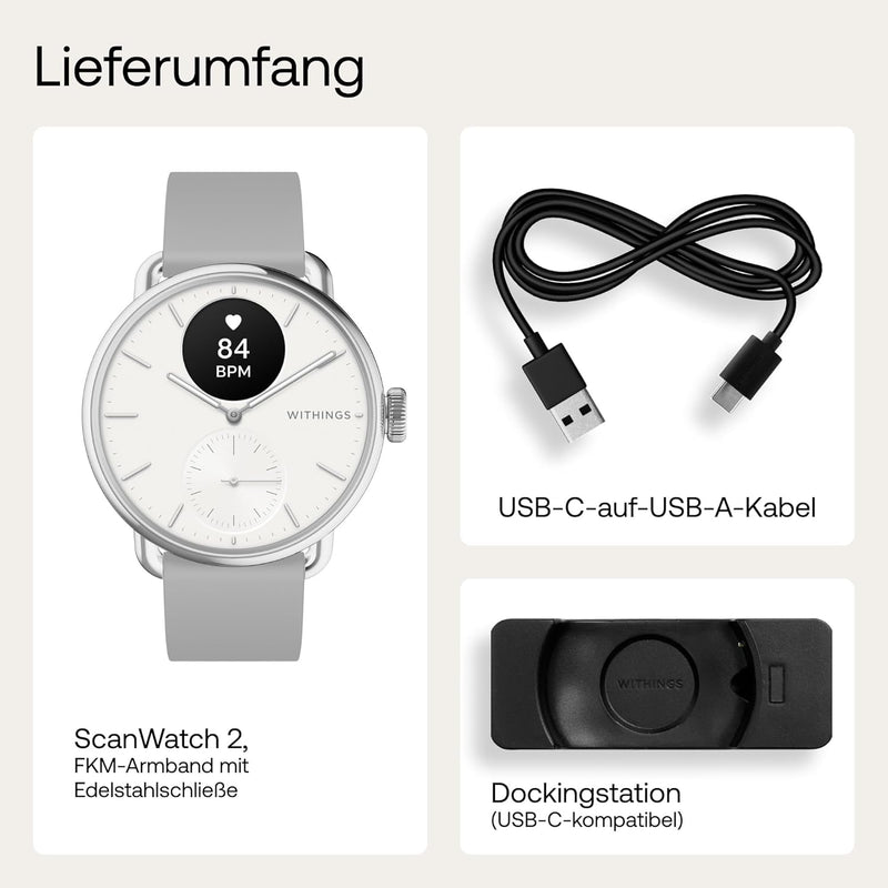 Withings Scanwatch 2 - 38mm + Gratis Withings Lederarmband