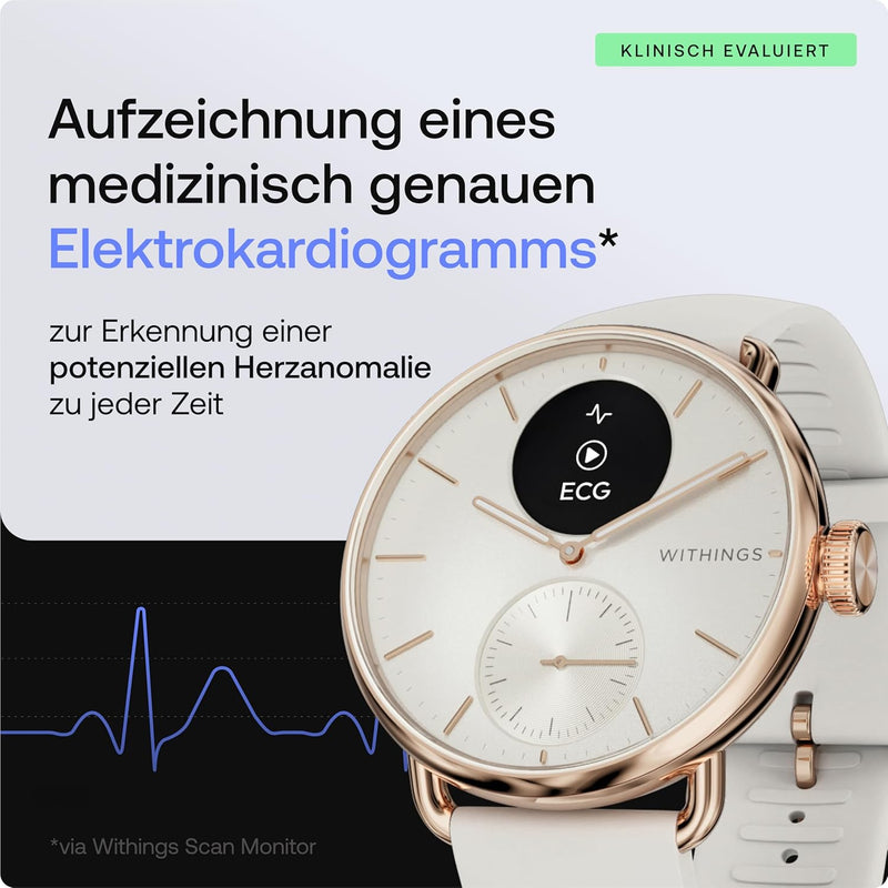 Withings Scanwatch 2 - 38mm Sand | Rosegold + Gratis Withings Lederarmband