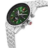 Swiss Military Hanowa Herren Armbanduhr Chronograph Green 42mm Edelstahl - Herrenuhr Chronograph Armbanduhr Herrenuhren