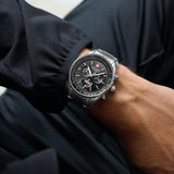 Swiss Military Hanowa Men's Wristwatch Chronograph Stainless Steel Black 42mm Men's Watch Chronographs Bracelets Watches