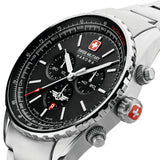 Swiss Military Hanowa Men's Wristwatch Chronograph Stainless Steel Black 42mm Men's Watch Chronographs Bracelets Watches