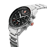 Swiss Military Hanowa Men's Wristwatch Chronograph Stainless Steel Black 42mm Men's Watch Chronographs Bracelets Watches