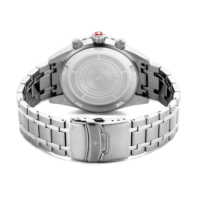 AFTERBURN CHRONO 44MM STAINLESS STEEL CASE SILVER COLOR METAL BRACELET