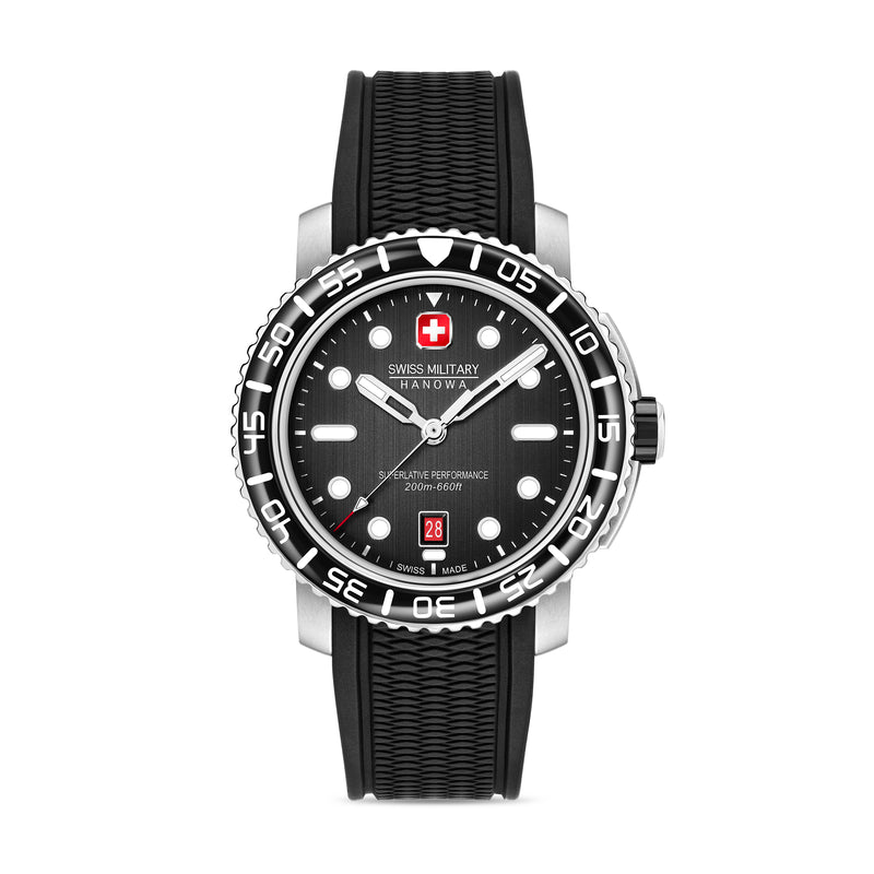 Swiss Military Hanowa Men's Sports Watch Black 200m Waterproof Diver Watch Wristwatch Chronograph