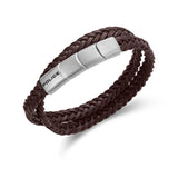 Police Men's Bracelet Leather Brown Braided Men's Bracelet Leather Bracelet Jewelry Leather Men's Leather Bracelet Brown