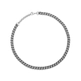 Police Men's Chain Silver/Black 50 cm Stainless Steel Necklace Men's Chain Curb Chain Jewelry