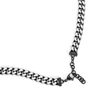 PE CENTURION SS &amp; IP BLACK CURB CHUNKY NECKLACE