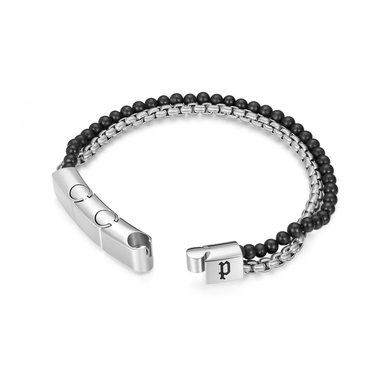 PE DOUBLEIMPACT SS ONYX BEADS BOXCHAIN ​​BRT