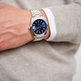 Eastham, 42mm, silber/blau
