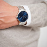 East Hill, 43mm, silber/blau