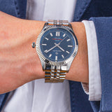 Sussex 44, 43,5mm, silber/blau