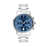 Bergamo, 42mm, silber/blau