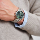 Bergamo, 42mm, silber/grün
