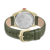 GREYHOUND 42MM BRONZE PLATED CASE OLIVE COLOR LEATHER STRAP