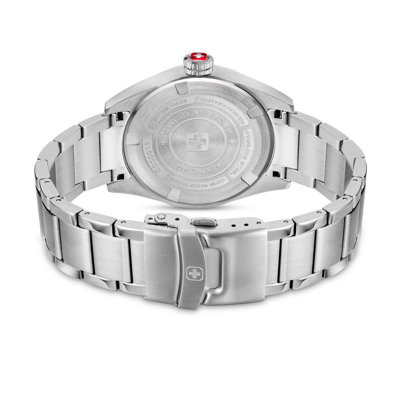 GREYHOUND 42MM STAINLESS STEEL CASE SILVER COLOR METAL BRACELET