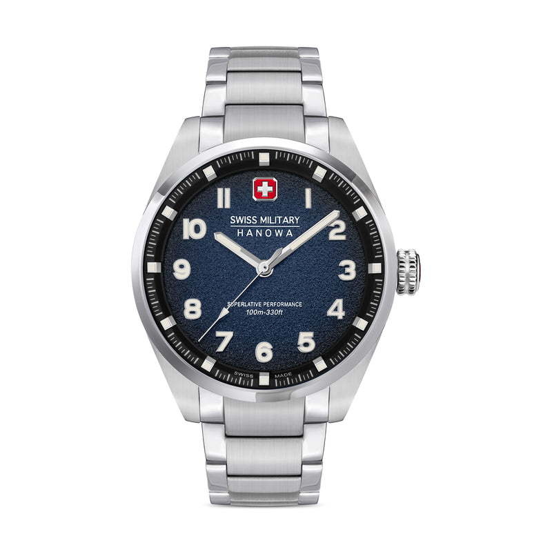 GREYHOUND Edelstahl Blau 42mm - Swiss Made