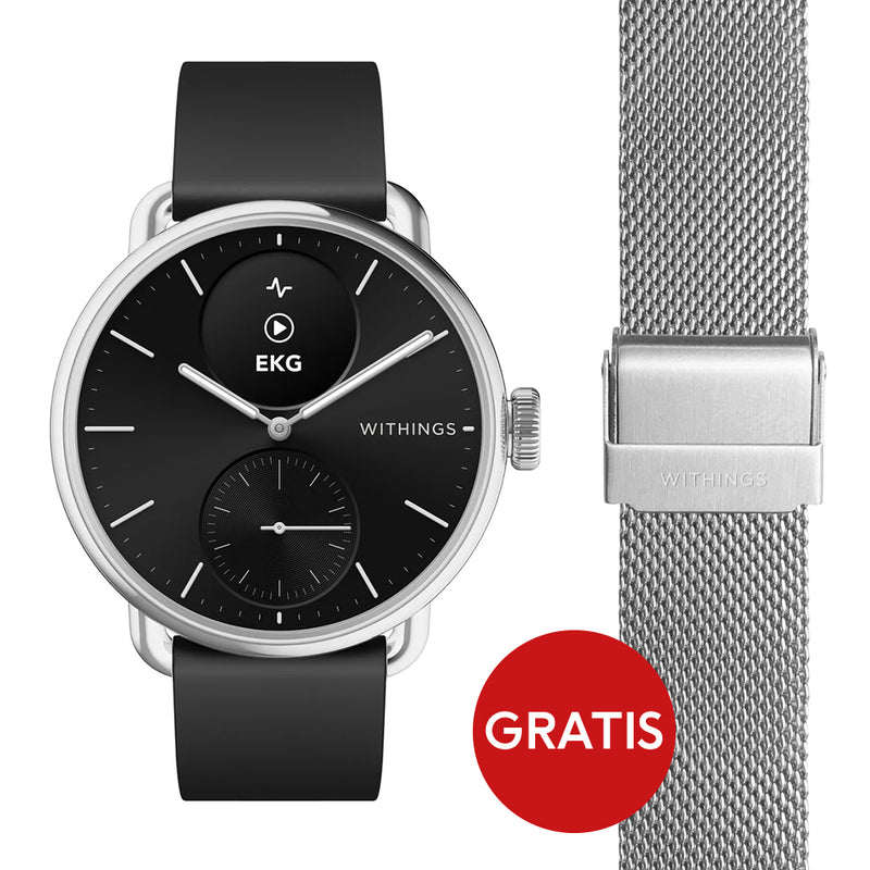 Withings Scanwatch 2 - black 38mm + Gratis Withings Milanesearmband