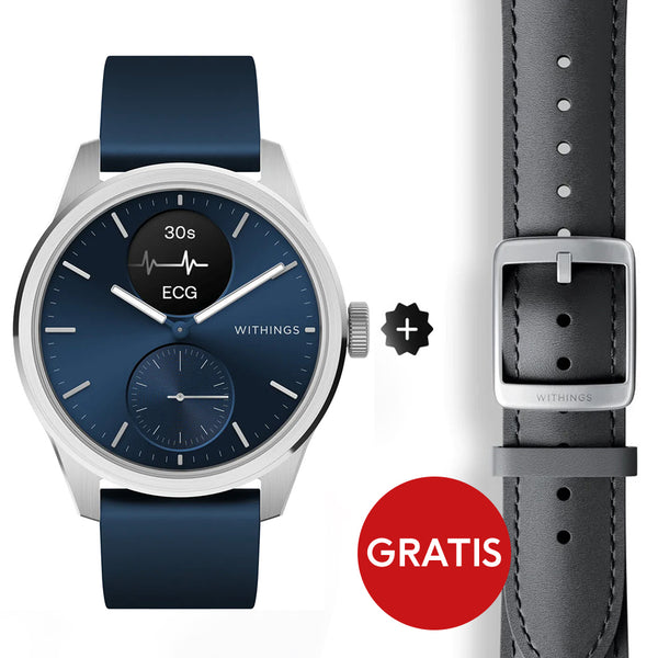 Withings ScanWatch 2 - Blau 42mm + Gratis Withings Lederarmband