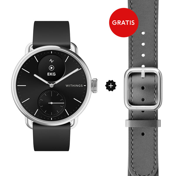 Withings Scanwatch 2 - black 38mm + Gratis Withings Lederarmband