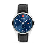 Swiss Military Hanowa Herren Armbanduhr Analog Leder Blau - Chronograph Quarz Uhr Herrenuhr Armbanduhr