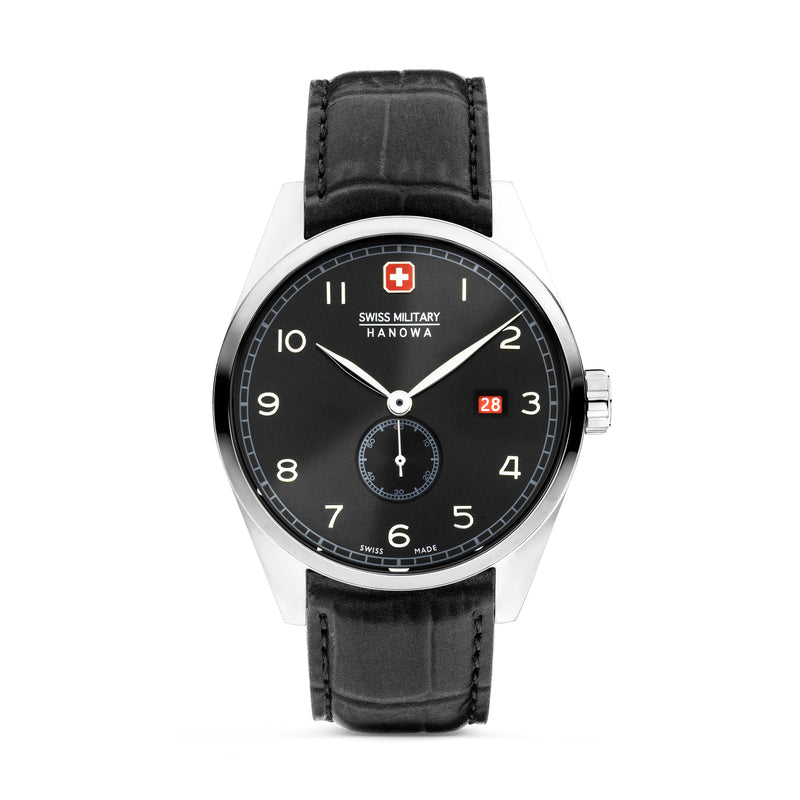 LYNX 42MM STAINLESS STEEL CASE BLACK COLOR LEATHER STRAP