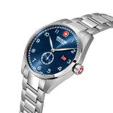 LYNX Blau Edelstahl Herrenuhr Armbanduhr - Swiss Made