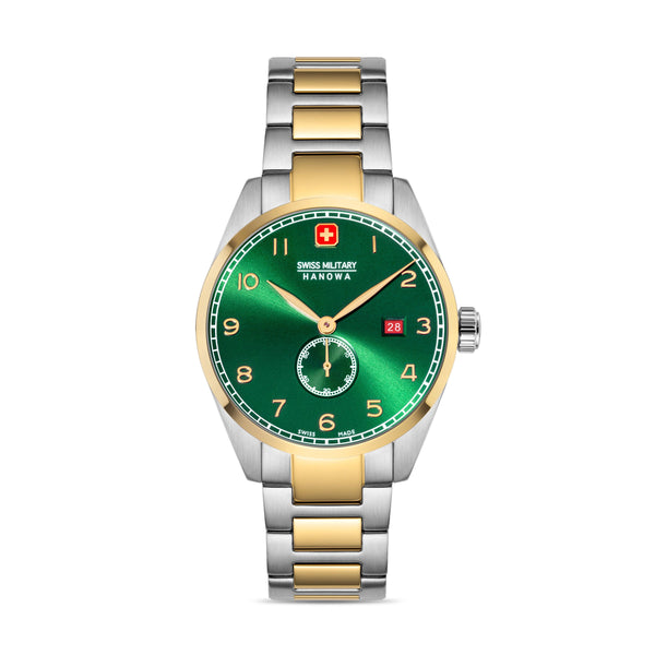 Swiss Military Hanowa quartz watch LYNX, SMWGH0000760, wristwatch, men's watch, Swiss watch, date, sapphire crystal, Swiss Made, green