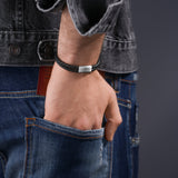 Police Herren Armband Leder Schwarz Edelstahl Herrenarmband Lederkette Lederband Herren Lederarmband Herren Leder