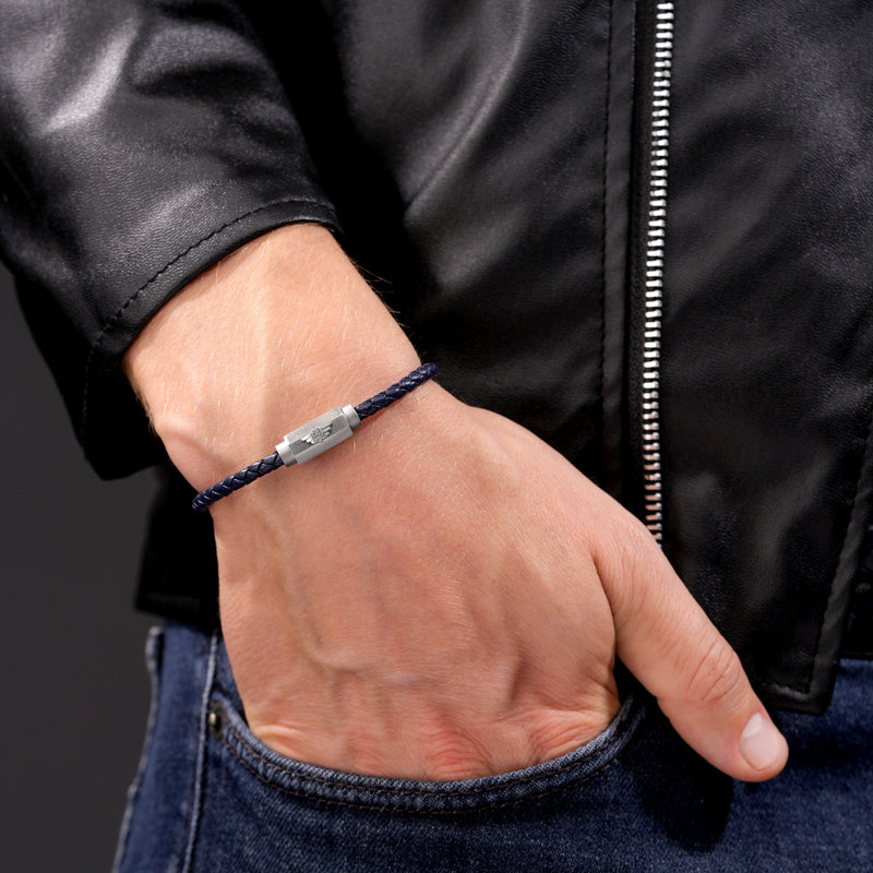 Police Men's Bracelet Leather Blue - Bracelet Men's Leather - Bracelet Men's Leather Blue - Bracelet Men's Leather Blue - Bracelets Men's Leather Blue