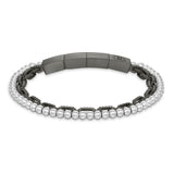 Police Herren Armband Silber/Schwarz Edelstahl Kette Herrenarmband Silberkette Herren Schmuck Herrenarmband Silber