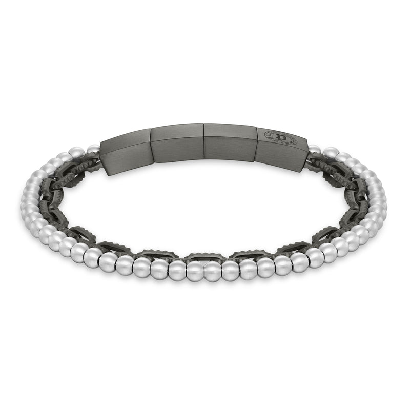 Police Herren Armband Silber/Schwarz Edelstahl Kette Herrenarmband Silberkette Herren Schmuck Herrenarmband Silber