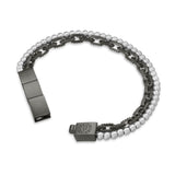 Police Herren Armband Silber/Schwarz Edelstahl Kette Herrenarmband Silberkette Herren Schmuck Herrenarmband Silber