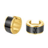 PE EDGE GP & BLACK HUGGIE EARRINGS