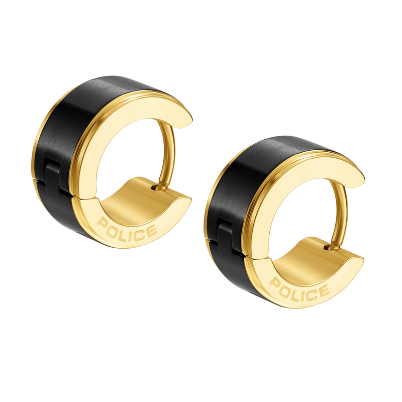 PE EDGE GP &amp; BLACK HUGGIE EARRINGS