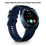 Police Men's Smartwatch Smartwatch Watch Wristwatch Digital Watch Fitness Tracker Sports Watch Blue 44mm Silicone