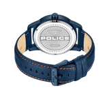 EXTREME STAINLESS STEEL IP BLUE BLUE LEATHER STRAP