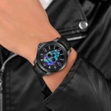 Police Men's Wristwatch Leather Black 42mm Skull Fashion Watch Men's Watch Bracelets