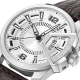 URBAN STAINLESS STEEL SILVER COLOR GENUINE LEATHER