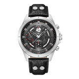 URBAN REBEL STAINLESS STEEL SILVER COLOR GENUINE LEATHER