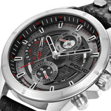 URBAN REBEL STAINLESS STEEL SILVER COLOR GENUINE LEATHER