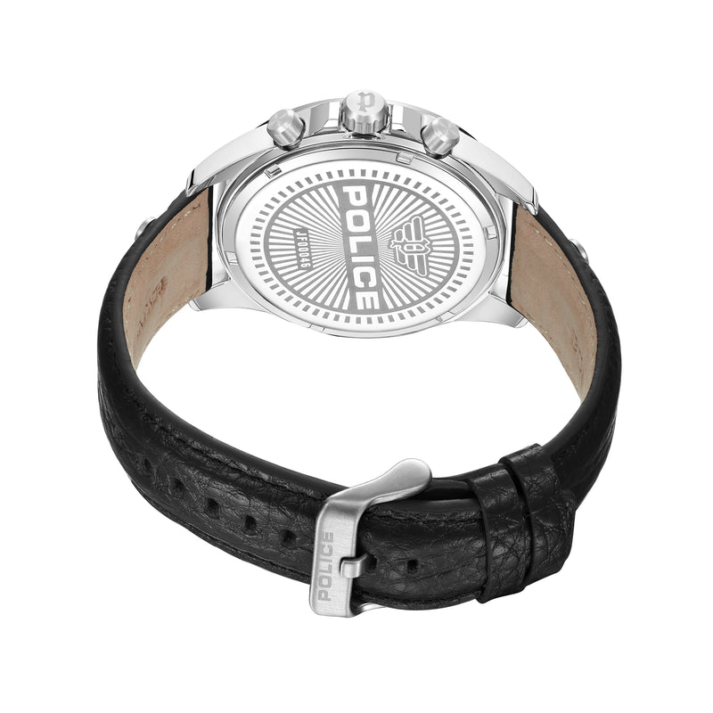 URBAN REBEL STAINLESS STEEL SILVER COLOR GENUINE LEATHER