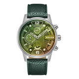 Police Men's Wristwatch Analog Leather Green 42mm Chronograph Men's Watch Watches