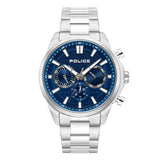 Police Herren Armbanduhr Chronograph Analog Edelstahl Blau/Silber 42 mm - Herrenuhr Chronograph Analog Armbanduhr