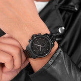 Police Men's Wristwatch Analog Quartz Stainless Steel Black 42mm Chronograph Men's Watch Wristwatch Chronographs