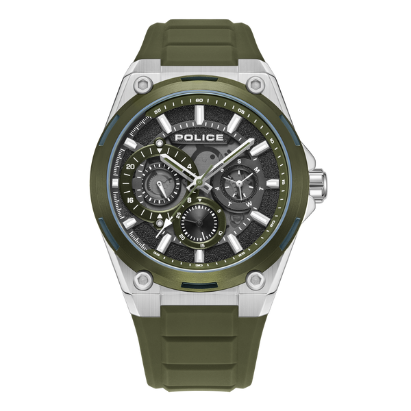 POLICE men's watch 'Salkantay' size One Size olive / black / silver